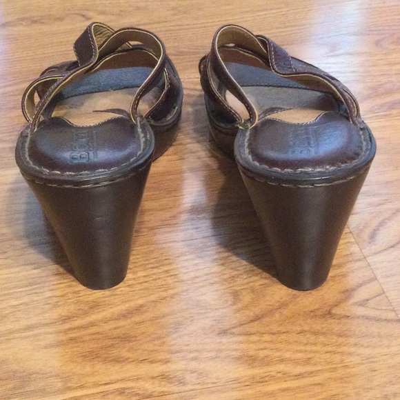 Born Brown Leather Sandals with Heel - Picture 3 of 7